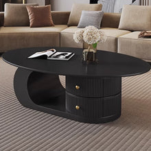 Muatkan imej ke dalam penonton Galeri, Leblanc Oval Designer Storage Coffee Table