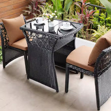 Muatkan imej ke dalam penonton Galeri, Kaleb Glass Top Rattan Balcony Outdoor Furniture