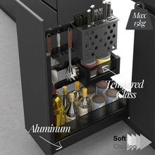 Muatkan imej ke dalam penonton Galeri, MIRAI 2 Tier Side Hang Mount Super Storage Aluminium Basket (Attach With Door)