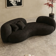 Load image into Gallery viewer, Karis Italian Curved Pea Fabric Sofa With Tray Table