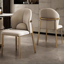 Muatkan imej ke dalam penonton Galeri, Lorraine Gold Frame Design PU Leather Dining Chair