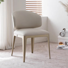 Muatkan imej ke dalam penonton Galeri, Woodard Designer Light Wave Italian Microfiber Leather Dining Chair
