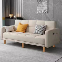 将图片加载到图库查看器,Filipo Checkecked Fabric Sofa With Side Pocket With Pillow