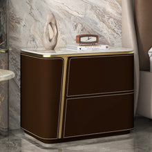 将图片加载到图库查看器,Barrera Light Luxury Sintered Stone Top Bedside Table