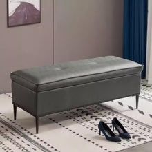 Muatkan imej ke dalam penonton Galeri, Stone Wash Free PU Leather Storage Bench