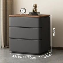 Load image into Gallery viewer, Wolfe 3 Tier Storage Wooden Top Bedside Table