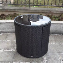 Muatkan imej ke dalam penonton Galeri, Leon Round Glass Top Rattan Compact Balcony Outdoor Furniture