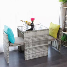 Muatkan imej ke dalam penonton Galeri, Clay Glass Top Rattan Compact Balcony Outdoor Furniture