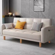 将图片加载到图库查看器,Filipo Checkecked Fabric Sofa With Side Pocket With Pillow