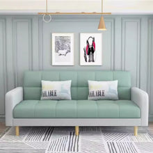 将图片加载到图库查看器,Filipo Checkecked Fabric Sofa With Side Pocket With Pillow