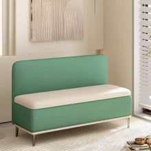 Muatkan imej ke dalam penonton Galeri, Murphy Back Rest Dual Tone PU Leather Storage Bench