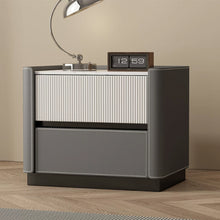Load image into Gallery viewer, Marietta Dual Color Leather Padding Bedside Table