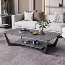 Muatkan imej ke dalam penonton Galeri, Fleur 2 Tier Slate Top Coffee Table