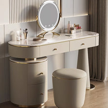 Muatkan imej ke dalam penonton Galeri, Peggy Luxury Designer Dressing Table Set With Side Cabinet 0.9m to 1.3m