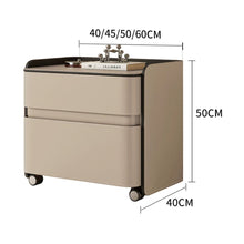 Load image into Gallery viewer, Hilario Soft Padding Leather Bedside Table With Wheels