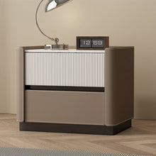 Load image into Gallery viewer, Marietta Dual Color Leather Padding Bedside Table