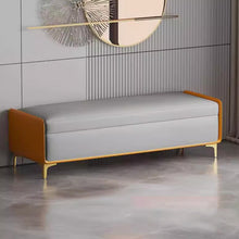Muatkan imej ke dalam penonton Galeri, Cain Luxury Gold Legs Designer Storage Bench
