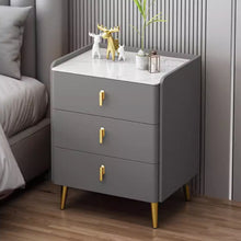 Muatkan imej ke dalam penonton Galeri, Lawrence Gold 3 Drawers Bedside Table