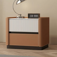 Load image into Gallery viewer, Marietta Dual Color Leather Padding Bedside Table