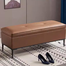 Muatkan imej ke dalam penonton Galeri, Stone Wash Free PU Leather Storage Bench