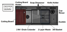 Load image into Gallery viewer, LEVANZO Workstation Volcano Texture Korean Sink
