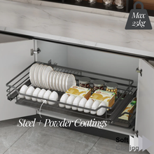 将图片加载到图库查看器,MIRAI Four Side Dish Rack With Undermount Soft Closing Slide - Dark Grey