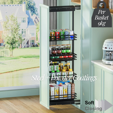 将图片加载到图库查看器,MIRAI Tall Unit Pull Out Basket With Soft Closing Slide - Dark Grey