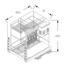 将图片加载到图库查看器,MIRAI Multi Function Basket With Undermount Soft Closing Slide - Dark Grey