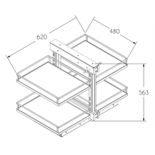 将图片加载到图库查看器,MIRAI Magic Corner Basket With Soft Closing Slide - Dark Grey