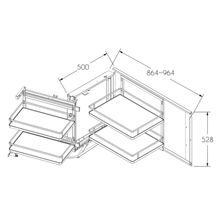 将图片加载到图库查看器,MIRAI Magic Corner Basket With Soft Closing Slide - Dark Grey