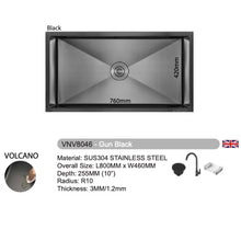 将图片加载到图库查看器,VULCANO Volcano Gun Black Sink VNV