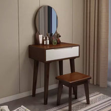 Muatkan imej ke dalam penonton Galeri, Eileen Natural Wood Dressing Table Set 0.6m to 0.8m