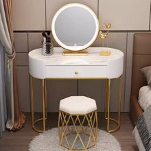 Muatkan imej ke dalam penonton Galeri, Haney Celebrity Round Edge Dressing Table Set 0.8m to 1.2m