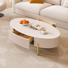 Muatkan imej ke dalam penonton Galeri, Daugherty Cream Modern Oval Coffee Table