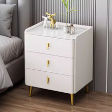 Muatkan imej ke dalam penonton Galeri, Lawrence Gold 3 Drawers Bedside Table