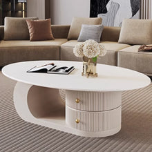 Muatkan imej ke dalam penonton Galeri, Leblanc Oval Designer Storage Coffee Table