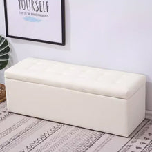 将图片加载到图库查看器,Catrin PU Leather Storage Bench Shoe Seat