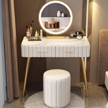Muatkan imej ke dalam penonton Galeri, Oliwia Solid Wood Japanese Modern Dressing Table Set 0.8m to 1m