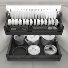 Muatkan dan mainkan video dalam penonton Galeri, MIRAI Multifunctional Dish Aluminium Pull Out Basket With Soft Closing