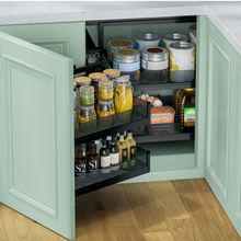 在图库查看器中加载和播放视频,MIRAI Magic Corner Basket With Soft Closing Slide - Dark Grey