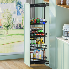 在图库查看器中加载和播放视频,MIRAI Tall Unit Pull Out Basket With Soft Closing Slide - Dark Grey