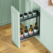 在图库查看器中加载和播放视频,MIRAI Two Layers Bottom Mounted Pull Out Basket With Undermount Soft Closing Slide - Dark Grey