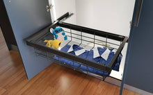 Muatkan imej ke dalam penonton Galeri, MIRAI Wire Closet Basket With Soft Close Slide (Dark Grey & White)