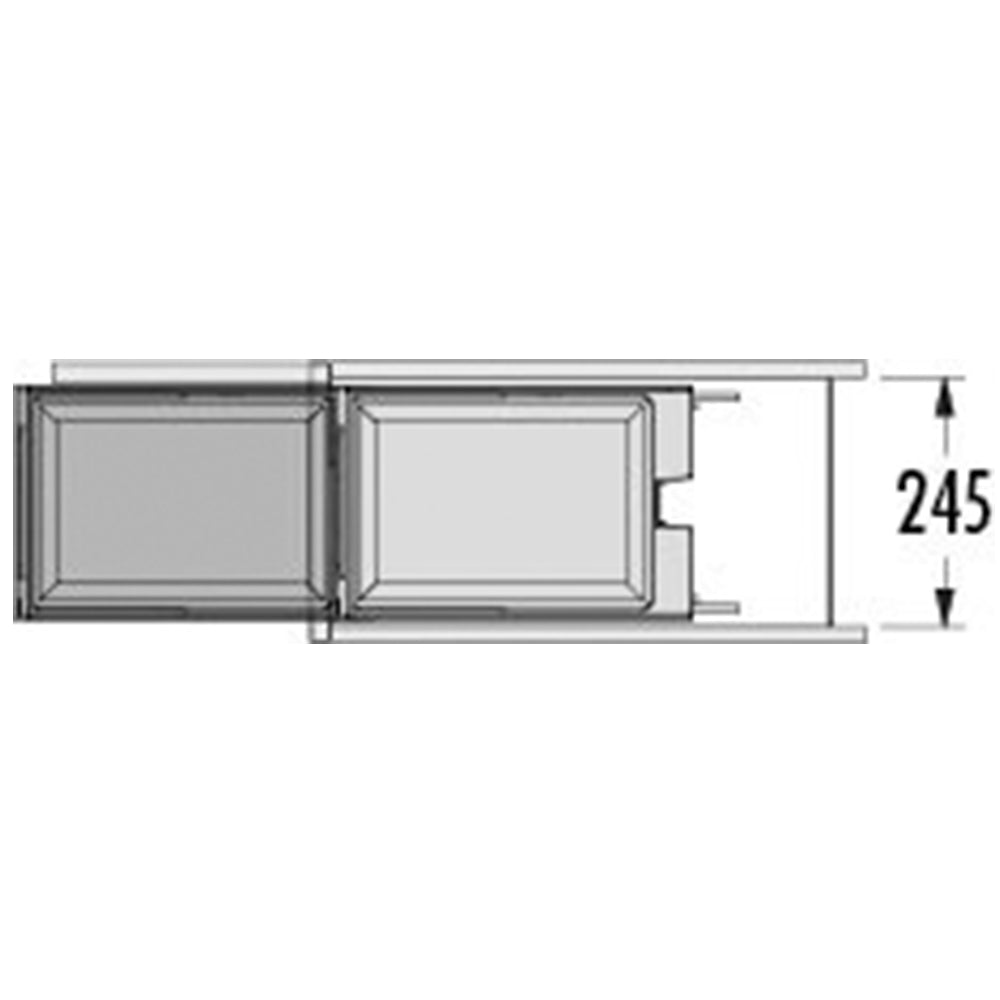 Solo Kitchen Waste Bin 300mm Unit 20L Single Container Slate