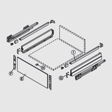 Muatkan imej ke dalam penonton Galeri, HAFELE Nova Pro Scala H90mm Rectangular Railing Inner Drawer Set