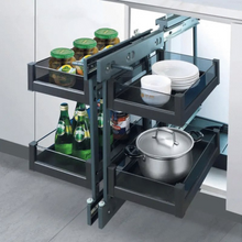 将图片加载到图库查看器,MIRAI Aluminium Magic Corner Basket With Soft ClosingMIRAI Aluminium Magic Corner Basket With Soft Closing