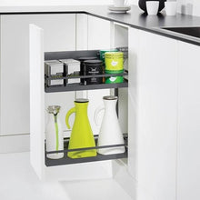 Muatkan imej ke dalam penonton Galeri, HAFELE 2 Trays Side Mount Kitchen Storage (Chrome / Anthracite)