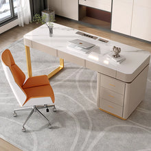 Load image into Gallery viewer, Effie Slate Work Study Desk With 3 Drawers Cabinet
