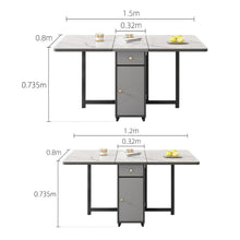 Muatkan imej ke dalam penonton Galeri, Marsh Folding Table Space Saving Sintered Stone Dining Table
