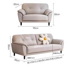 Muatkan imej ke dalam penonton Galeri, Tapia Cowhide Leather Curve Side Arm Latex Sofa
